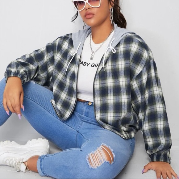 Plaid zip up sweater - Picture 2 of 3